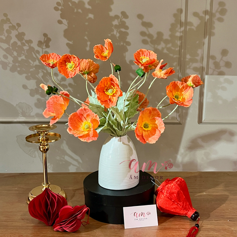  BÌNH HOA ARTISTIC POPPY FLORAL DECOR VASE 