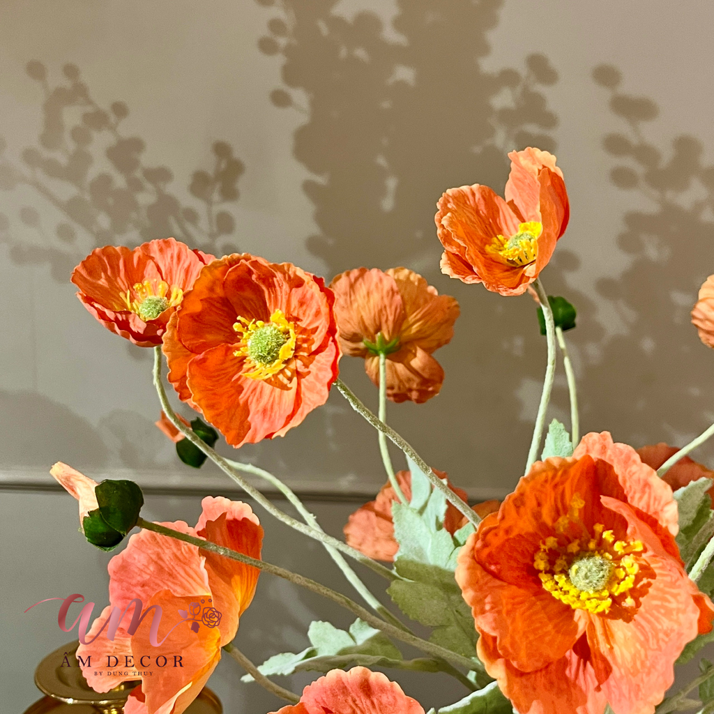 BÌNH HOA ARTISTIC POPPY FLORAL DECOR VASE