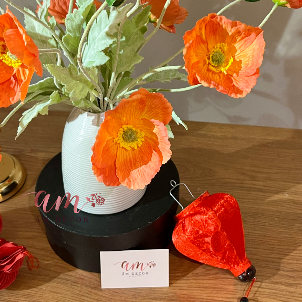 BÌNH HOA ARTISTIC POPPY FLORAL DECOR VASE