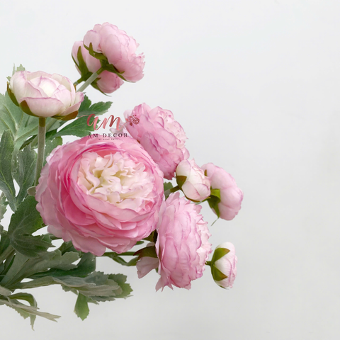  CÀNH HOA MẪU ĐƠN BÚP (Hồng Đậm) 