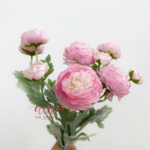  CÀNH HOA MẪU ĐƠN BÚP (Hồng Đậm) 