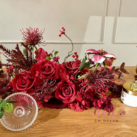  DẢI HOA ĐỂ BÀN SCARLET RESTAURANT 