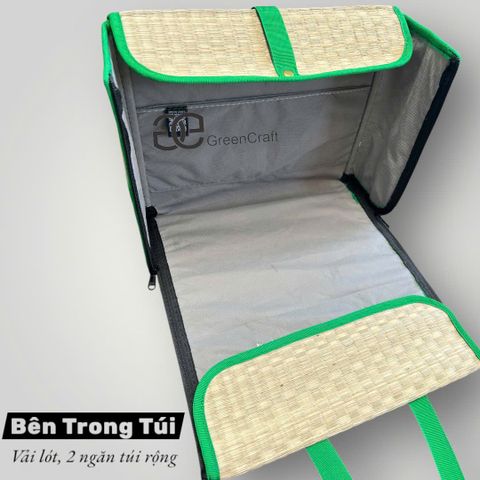 Túi Cói Chiếu Gập Green Craft,Túi Xách Thủ Công, Đi Biển, Đi Chợ, Đi Làm