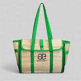 Túi Cói Chiếu Gập Green Craft,Túi Xách Thủ Công, Đi Biển, Đi Chợ, Đi Làm