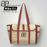 Túi Cói Chiếu Gập Green Craft,Túi Xách Thủ Công, Đi Biển, Đi Chợ, Đi Làm
