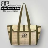 Túi Cói Chiếu Gập Green Craft,Túi Xách Thủ Công, Đi Biển, Đi Chợ, Đi Làm