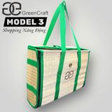 Túi Cói Chiếu Gập Green Craft,Túi Xách Thủ Công, Đi Biển, Đi Chợ, Đi Làm