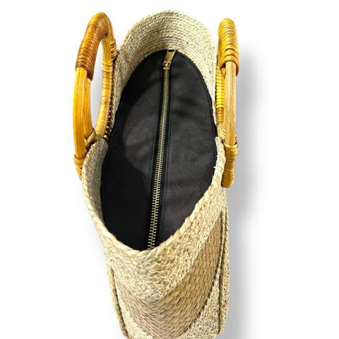 Túi Cói Cỏ Bàng Size Nhỏ Handmade GREEN CRAFT, Túi Xách Tay Nữ Tự Nhiên Thời Trang Đi Biển