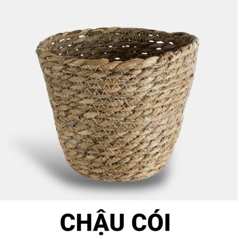 Chậu cói tự nhiên đựng cây cảnh, đồ dùng decor nhà cửa, GREEN CRAFT nhiều size