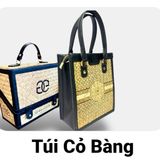 Túi xách cỏ bàng phối da cao cấp LUXURY 22, Green Craft thủ công Việt