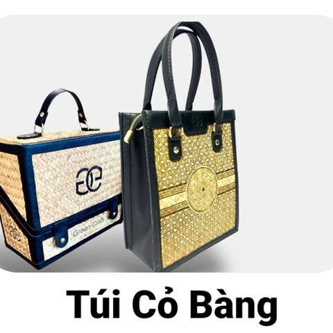 Túi xách cỏ bàng phối da cao cấp LUXURY 22, Green Craft thủ công Việt