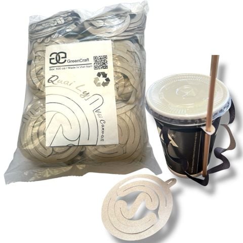 1000 Quai Xách Ly Vải Canvas Green Craft, Tái Sử Dụng, Gập Gọn, Có Khe Đựng Ống Hút