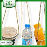 10 Quai xách ly đa năng GREEN CRAFT , quai ly đựng nước, chai nước, Cói tự nhiên, ôm sát ly 4–10cm, chịu lực 1.5kg