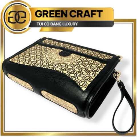 Ví cầm tay nam cỏ bàng cao cấp LUXURY 01, Handmade Green Craft, Thiết kế sang trọng