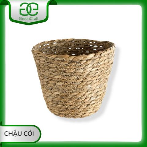 Chậu cói tự nhiên đựng cây cảnh, đồ dùng decor nhà cửa, GREEN CRAFT nhiều size