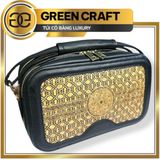 Túi Cỏ Bàng Đeo Tay LUXURY 17 , Hàng Thủ Công Miền Tây , Phối Da Cao Cấp, Mẫu Mới GREEN CRAFT
