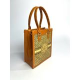 Túi xách cỏ bàng phối da cao cấp LUXURY 22, Green Craft thủ công Việt