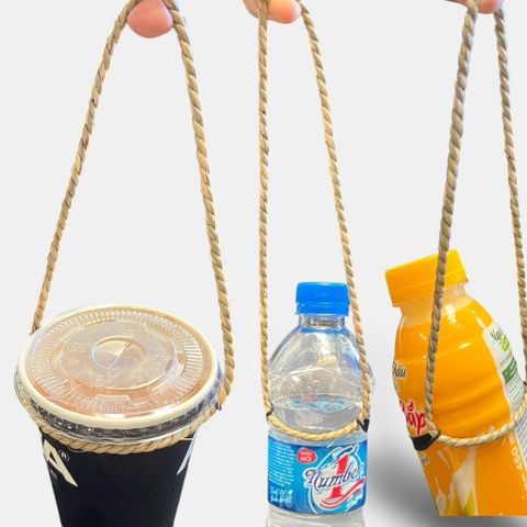 1.000 Quai xách ly đa năng GREEN CRAFT , quai ly đựng nước, chai nước, Cói tự nhiên, ôm sát ly 4–10cm, chịu lực 1.5kg