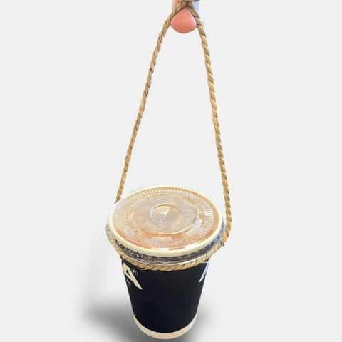 100 Quai xách ly đa năng GREEN CRAFT, quai ly đựng nước, chai nước, Cói tự nhiên, ôm sát ly 4–10cm, chịu lực 1.5kg
