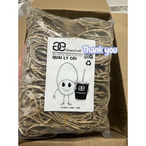 1000 Quai Ly Cói 100% Green Craft, Giá Rẻ Nhất, Co Giãn 6-10cm, Xài Cho Mọi Loại Ly