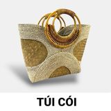 Túi Cói Cỏ Bàng Size Nhỏ Handmade GREEN CRAFT, Túi Xách Tay Nữ Tự Nhiên Thời Trang Đi Biển