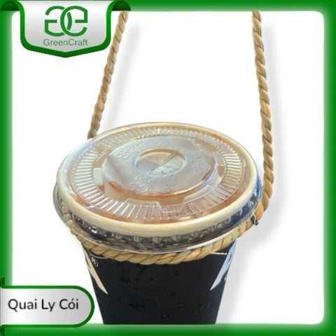 1.000 Quai xách ly đa năng GREEN CRAFT , quai ly đựng nước, chai nước, Cói tự nhiên, ôm sát ly 4–10cm, chịu lực 1.5kg
