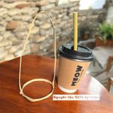 Quai xách ly lá cây thủ công 1000 cái, Dùng cho cafe, trà sữa, take away, GREEN CRAFT
