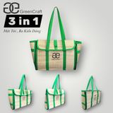 Túi Cói Chiếu Gập Green Craft, Túi Xách Thủ Công, Đi Biển, Đi Chợ, Đi Làm
