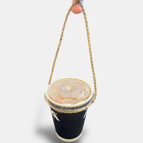 10 Quai xách ly đa năng GREEN CRAFT , quai ly đựng nước, chai nước, Cói tự nhiên, ôm sát ly 4–10cm, chịu lực 1.5kg