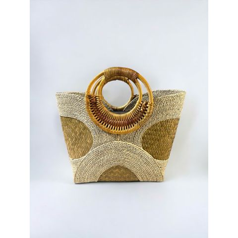 Túi Cói Cỏ Bàng Size Nhỏ Handmade GREEN CRAFT, Túi Xách Tay Nữ Tự Nhiên Thời Trang Đi Biển