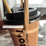 Quai xách ly lá cây thủ công 1000 cái, Dùng cho cafe, trà sữa, take away, GREEN CRAFT