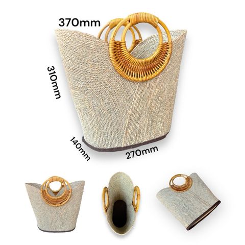 Túi Cói Thủ Công Cao Cấp , Chất Liệu Cỏ Bàng Tự Nhiên, Thiết Kế Sang Trọng, Mã 0053 Green Craft