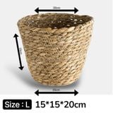 Chậu cói tự nhiên đựng cây cảnh, đồ dùng decor nhà cửa, GREEN CRAFT nhiều size