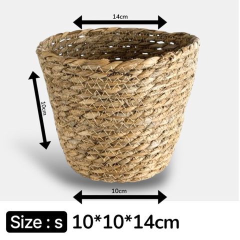 Chậu cói tự nhiên đựng cây cảnh, đồ dùng decor nhà cửa, GREEN CRAFT nhiều size