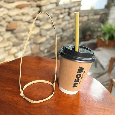 Quai xách ly lá cây thủ công 1000 cái, Dùng cho cafe, trà sữa, take away, GREEN CRAFT