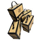 Hộp đựng túi xách thủ công , Cỏ bàng phối da khắc logo, Thương hiệu Green Craft