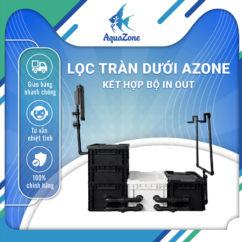 Bộ Lọc Tràn Dưới AZone - Lọc Baki Tràn Dưới Giấu Bơm Kết Hợp Bộ In Out (Overflow) Cho Bể 60-150cm