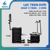 Bộ Lọc Tràn Dưới AZone - Lọc Baki Tràn Dưới Giấu Bơm Kết Hợp Bộ In Out (Overflow) Cho Bể 60-150cm