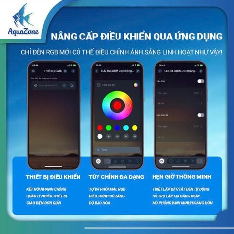 Đèn LED lon bể cá cảnh ANBOCHEN (ABC) RGB, tích hợp app điều khiển thông minh, tản nhiệt hiệu quả