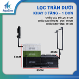 Bộ Lọc Tràn Dưới AZone - Lọc Baki Tràn Dưới Giấu Bơm Kết Hợp Bộ In Out (Overflow) Cho Bể 60-150cm