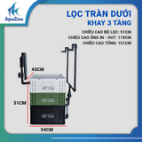 Bộ Lọc Tràn Dưới AZone - Lọc Baki Tràn Dưới Giấu Bơm Kết Hợp Bộ In Out (Overflow) Cho Bể 60-150cm