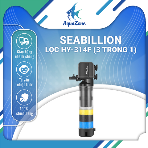 Máy Lọc Nước Hồ Cá Seabillion HY314F 3 Trong 1 – Tích Hợp Lọc, Thổi Oxy Và Hút Cặn Đáy Cho Hồ Thủy Sinh Và Hồ Biển