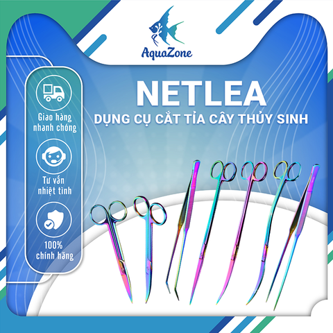 Bộ Dụng Cụ Cắt Tỉa Cây Thủy Sinh Netlea - Kéo Thủy Sinh, Nhíp Thủy Sinh Phủ TiTan Phiên Bản Mới