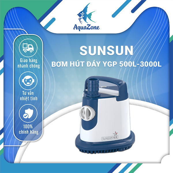 Máy Bơm Hút Đáy Bể Cá 360° SunSun -  Bơm Thay Nước Bể Cá Siêu Êm, Chống Cháy Thông Minh