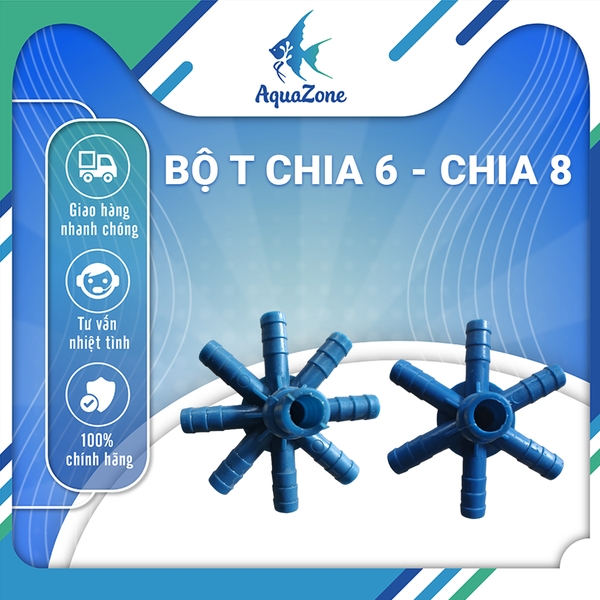 Bộ Chia T Khuếch Tán Oxy – Phân Loại T2/ T6 / T8 | Phụ Kiện Chia Khí Oxy Cho Ống Sủi Oxy Nano Tube