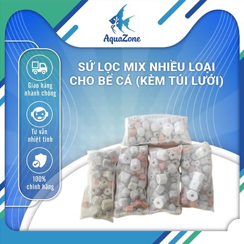 Sứ Lọc Mix Nhiều Loại Cho Bể Cá – Vật Liệu Lọc Nước, Nuôi Vi Sinh, Làm Trong Nước – Túi 200g / 500g / 1kg