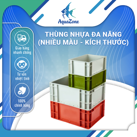 Thùng Nhựa Đa Năng Nhiều Kích Thước - Dùng Làm Hồ Cá, Hồ Rùa, Lọc Baki