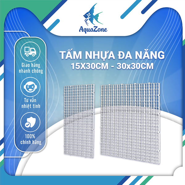 Tấm Nhựa Đa Năng Lót Đáy Bể Cá, Lưới Chắn Cá 15x30cm - 30x30cm