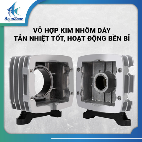 Máy Sủi Khí Điện Từ Công Suất Lớn RESUN – Lõi Đồng Nguyên Khối, Thân Nhôm Tản Nhiệt, Áp Lực Mạnh, Độ Bền Cao