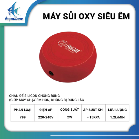 Máy Sủi Khí Mini Fish President Y99 | Siêu Êm – Tiết Kiệm Điện – Tăng Oxy Hồ Cá Thủy Sinh